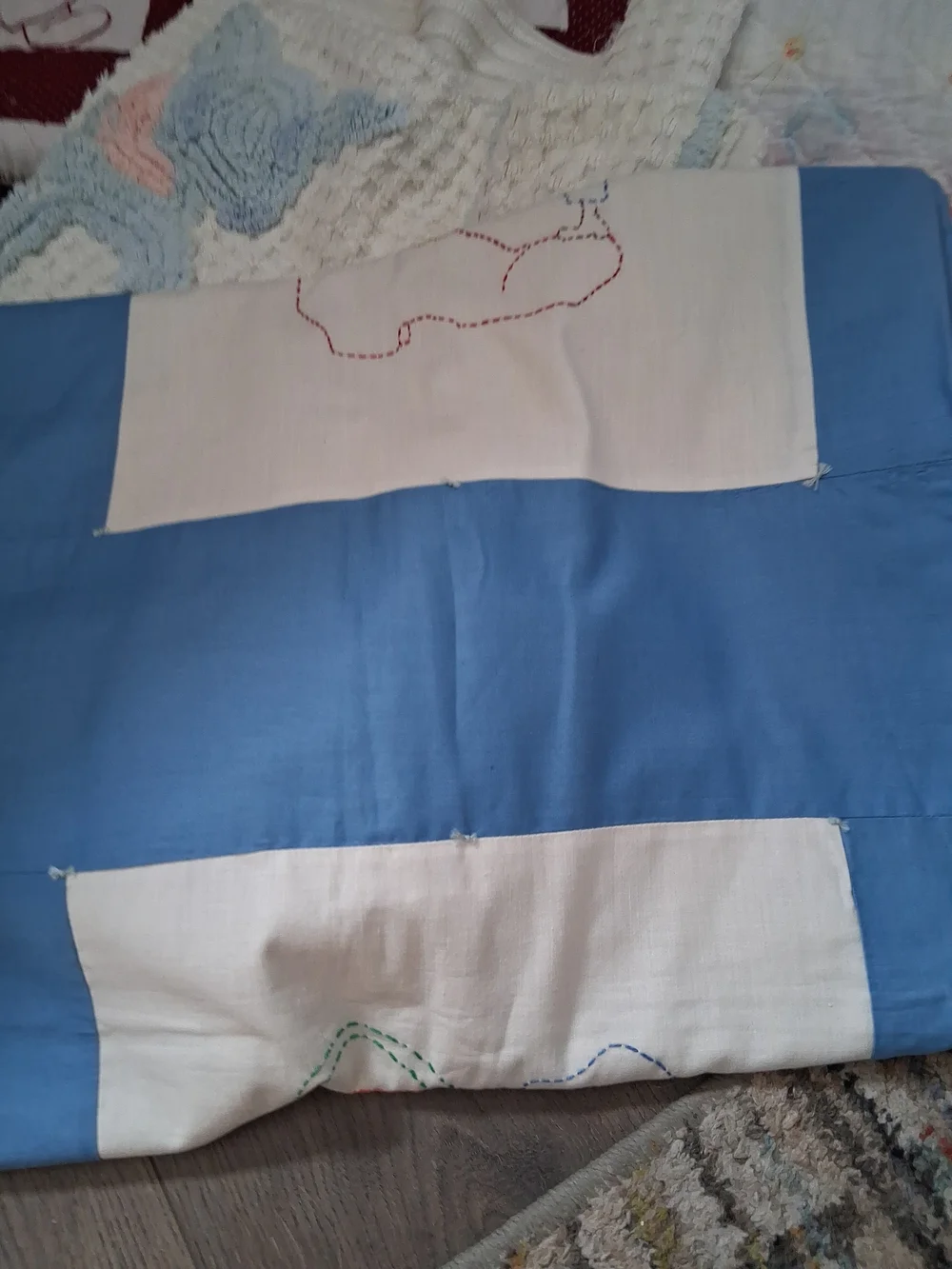 Huge Vintage Crib Quilt/ Blanket/ Bedspread Lot Chenille, Sunbonnet, Care Bear..